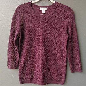NWOT | LOFT | Quilted Crew Neck Sweater